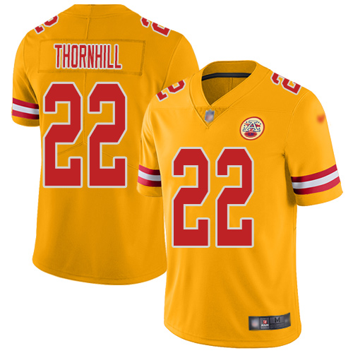 Men Kansas City Chiefs 22 Thornhill Juan Limited Gold Inverted Legend Football Nike NFL Jersey